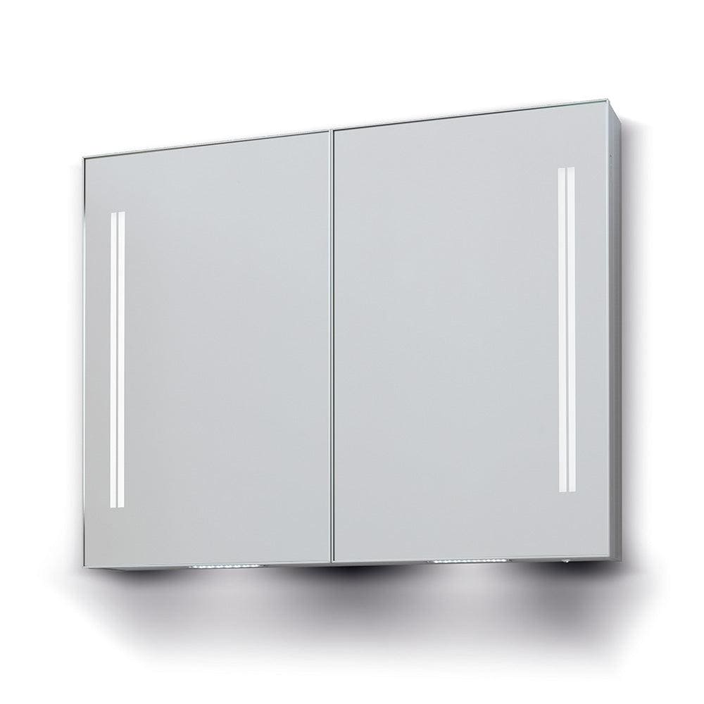 Modern silver-framed space ii cabinet double-door 120x70cm led bathroom mirror with vertical integrated light strips