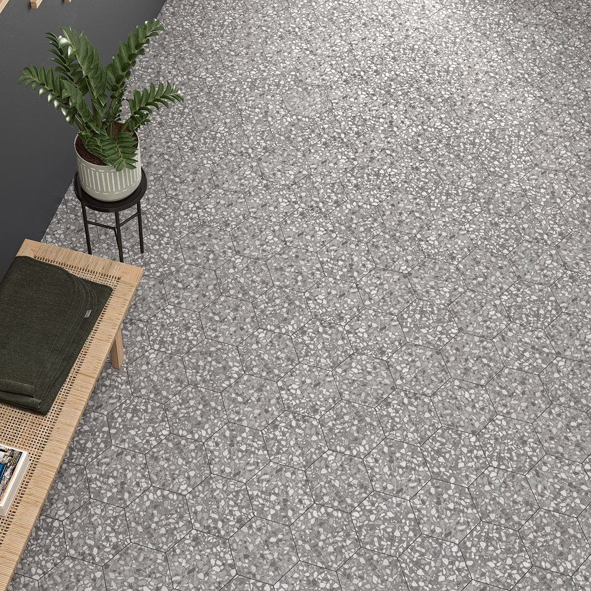 Terrazzo Hexagon Grey