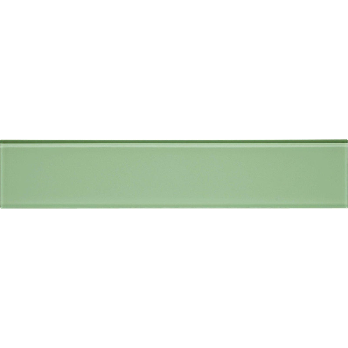 Thames Clear Glass 398 x 80mm sage green glass tile