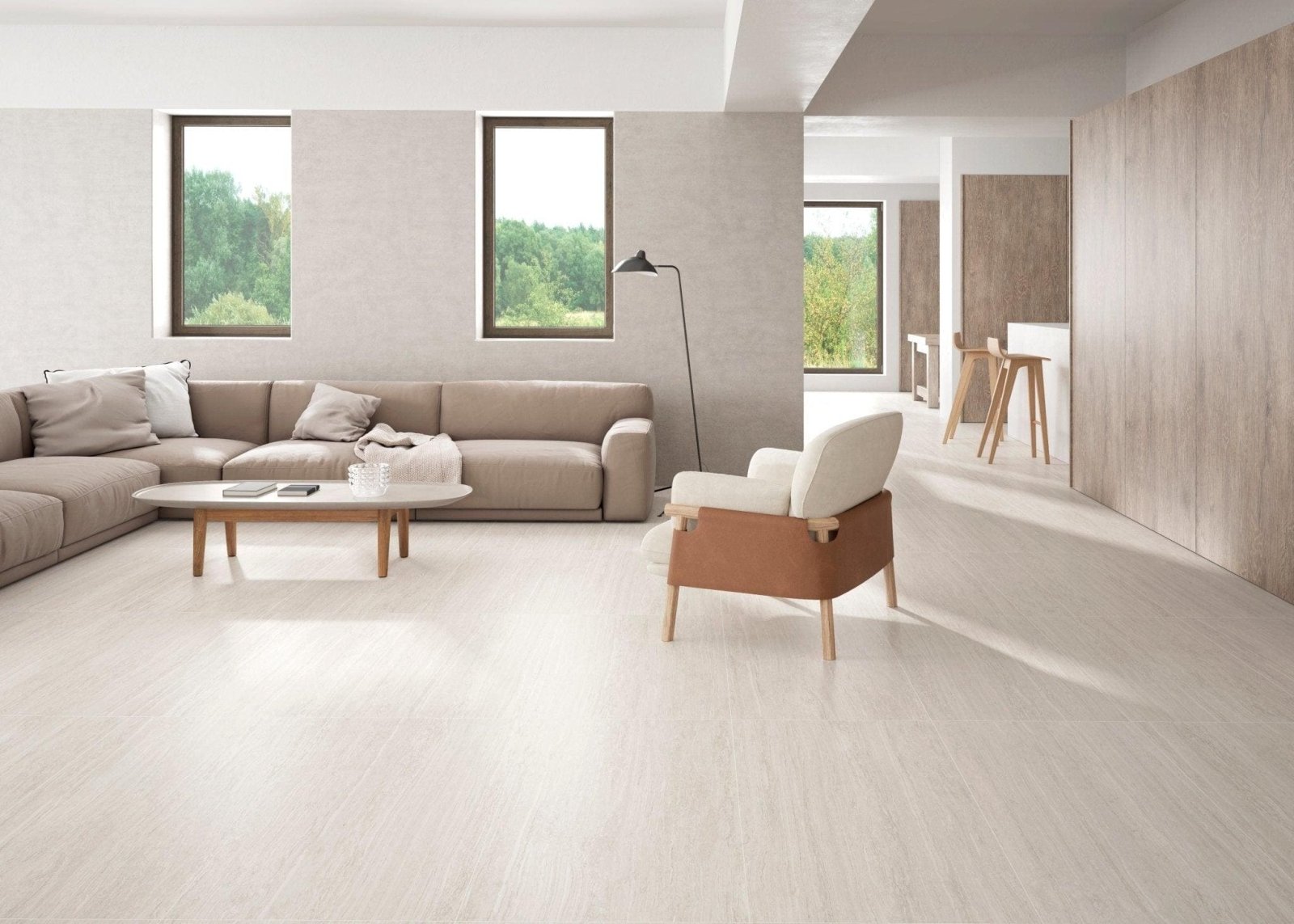 Travertine Silver Satin Porcelain Tiles