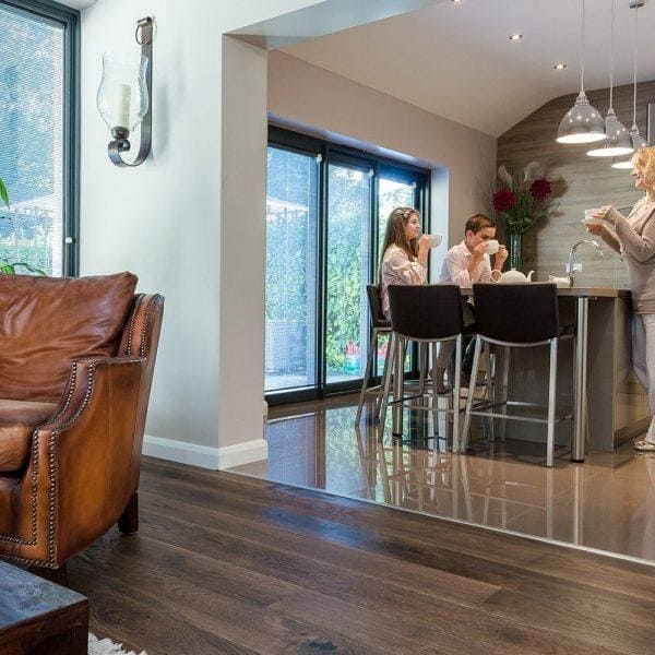Urban Nature Tannery brown leather armchair with nailhead trim and rich brown color for stylish comfort seating