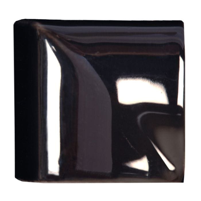 Vienna corner black four piece set of glossy square ceramic tiles with reflective surface and black finish