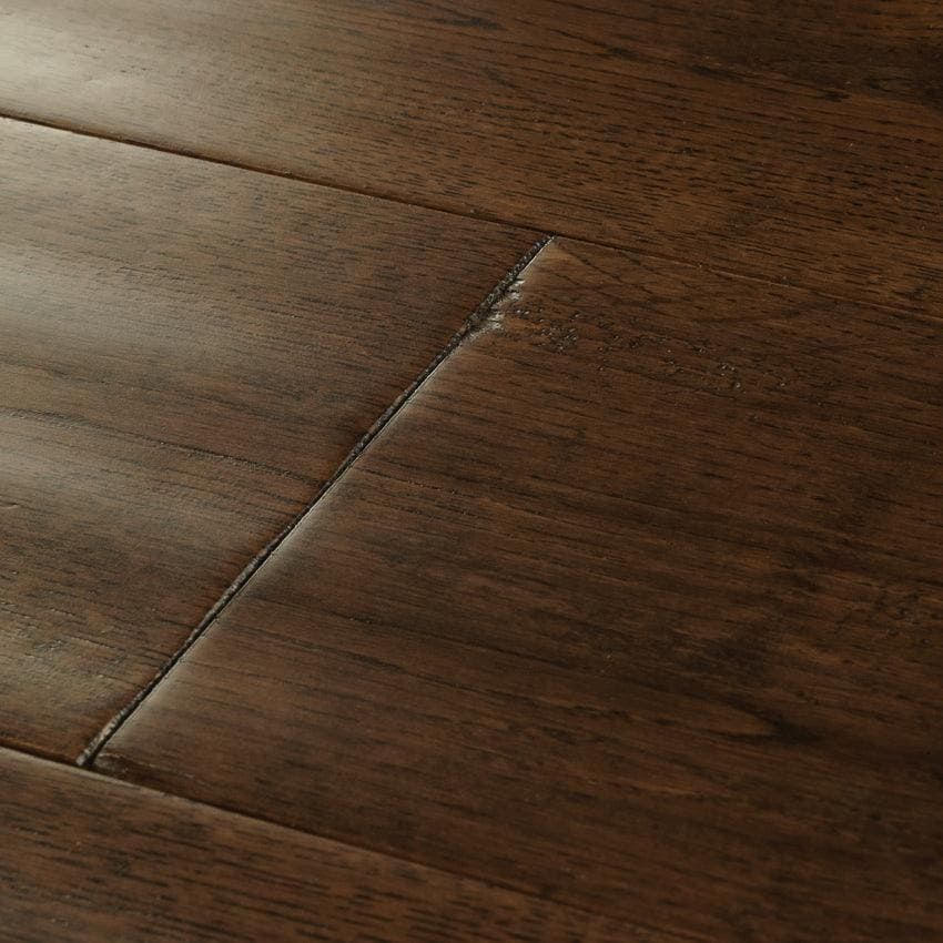 Dark brown hardwood floor planks with natural wood grain finish york antique oak flooring product
