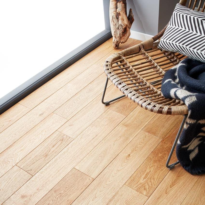Light oak-colored hardwood flooring with natural wood grain pattern from york select oak collection