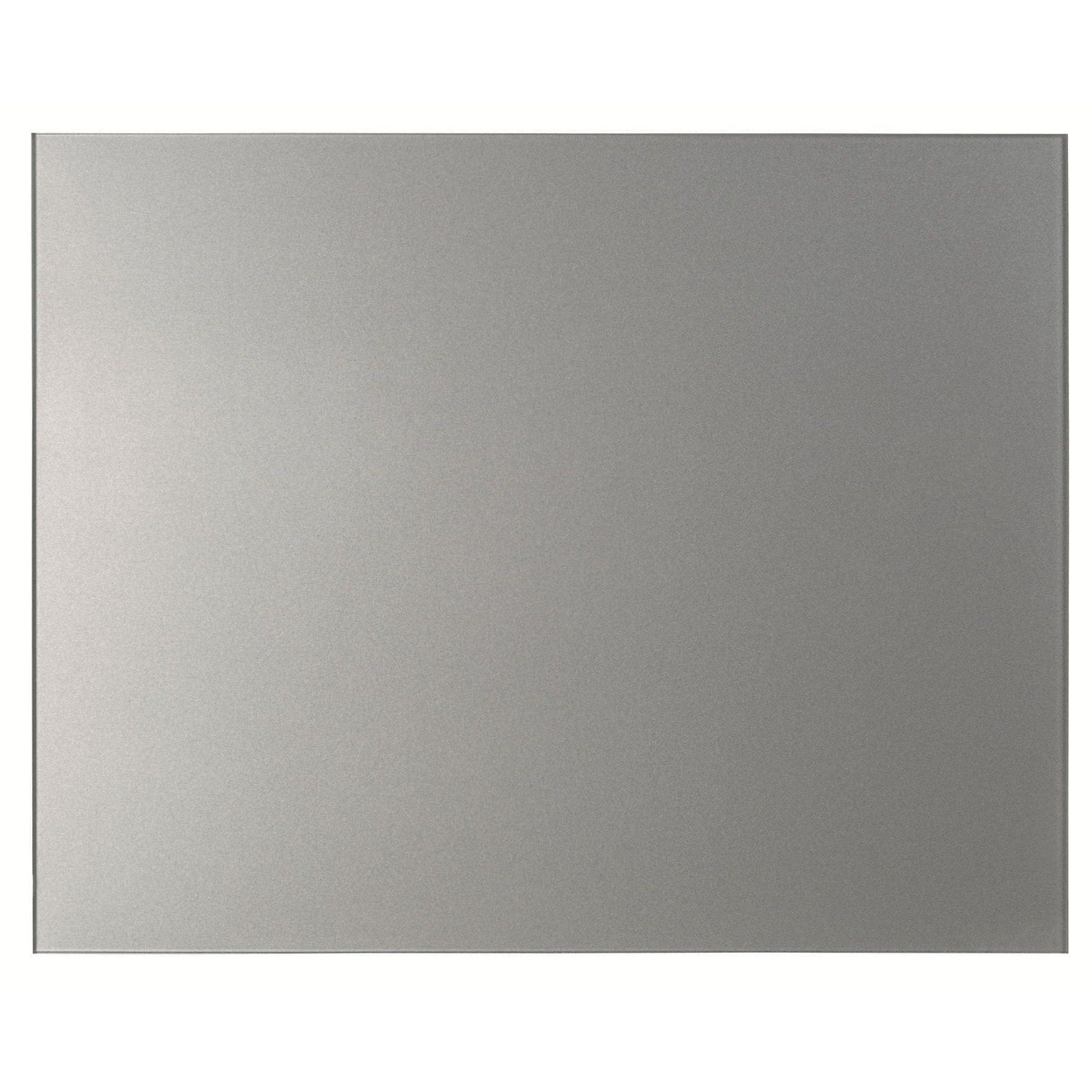 Rectangular zinc splashback 900 x 750mm with sleek silver minimalist mirror design and smooth reflective surface