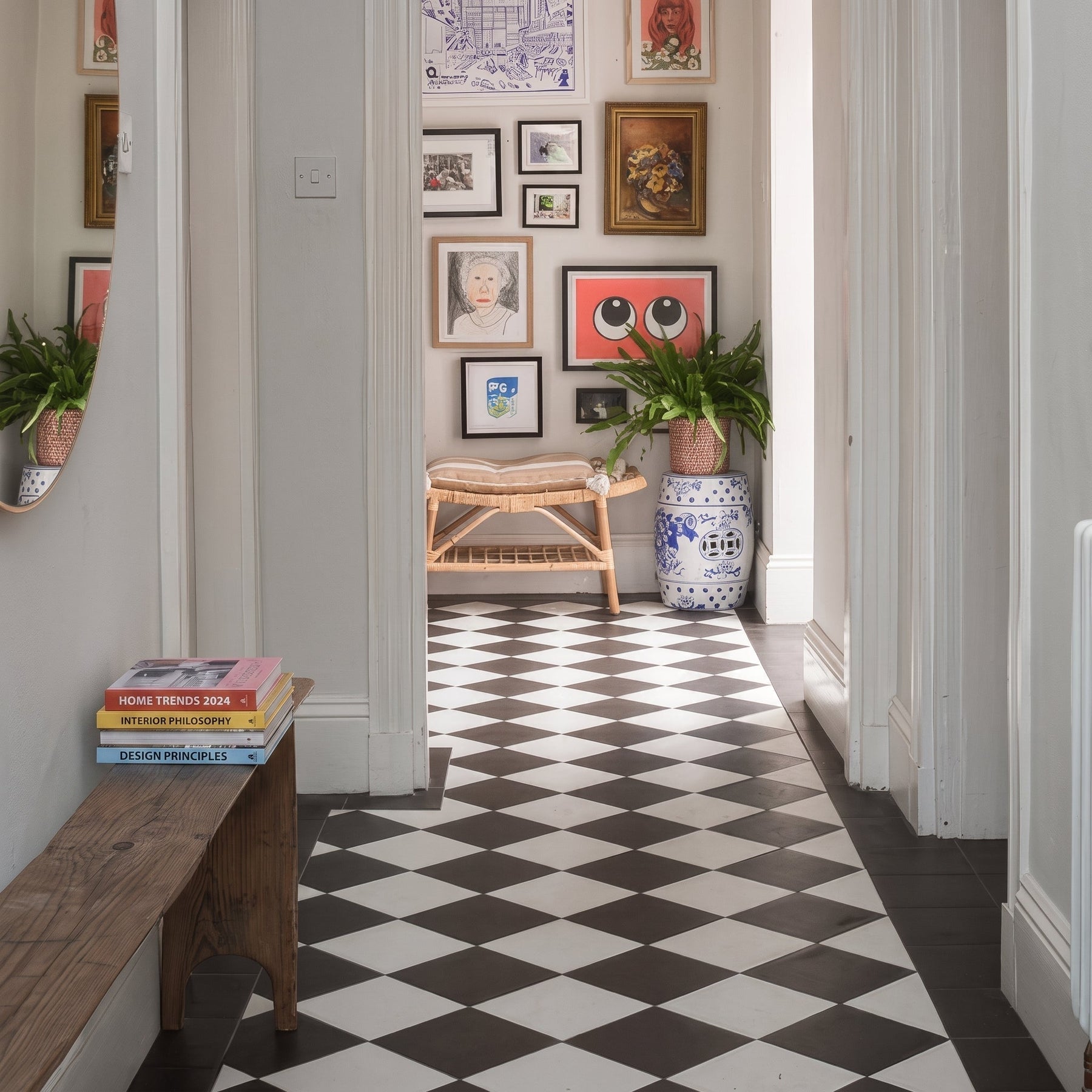 Brompton Porcelain Field Milk and Field Liquorice tiles from Hyperion Tiles