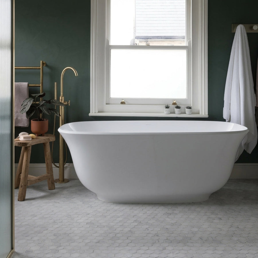 Long Island Marble Small Hexagon Mosaic white floor marble tiles from Hyperion Tiles