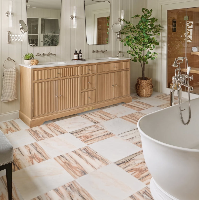 Elixir Marble Cashmere & Oud Rose Honed tiles