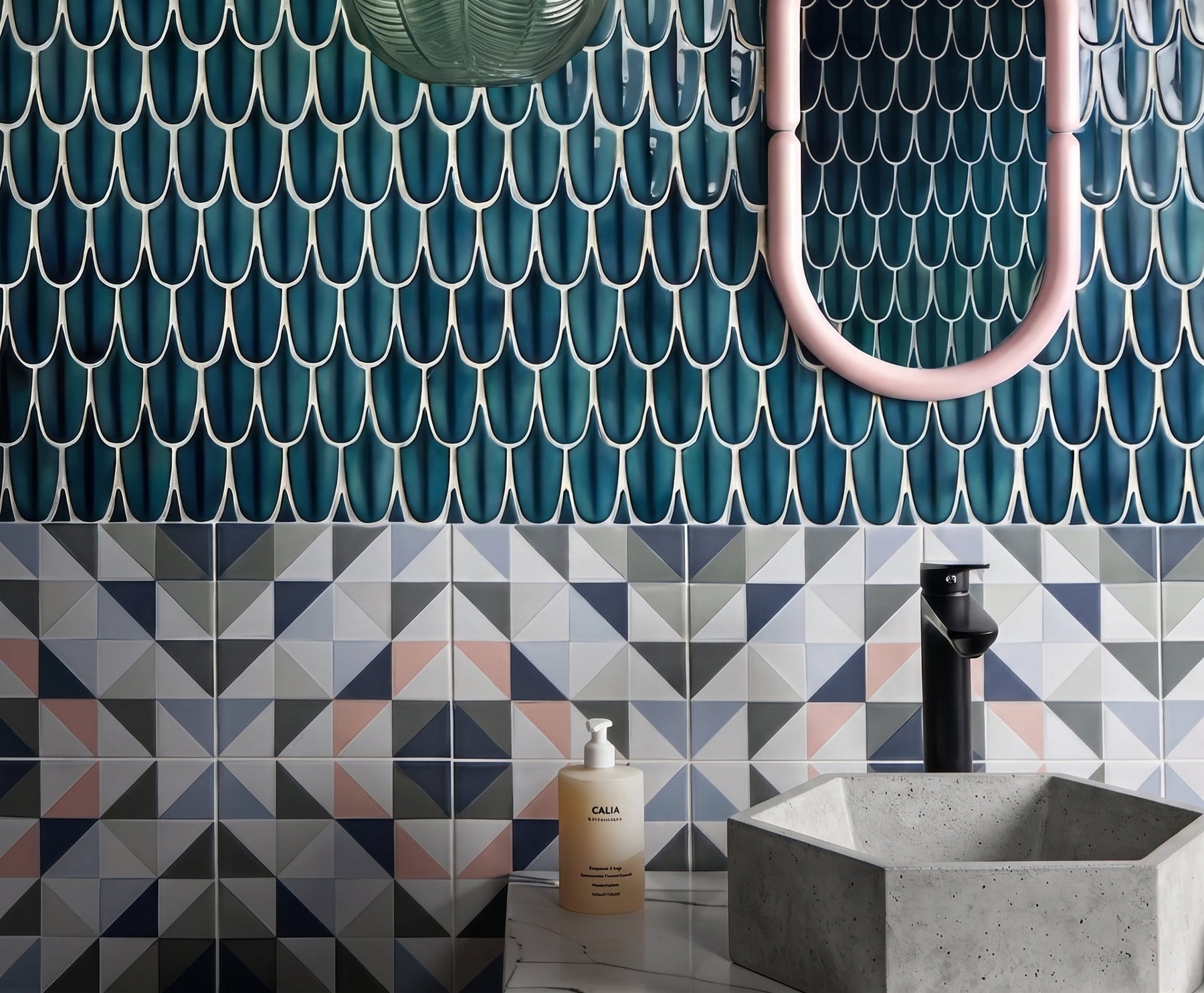 Preen Porcelain Mosaic Verdigris tiles