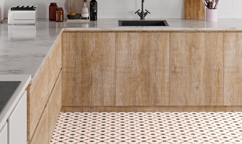 Grace Beige Taco 16.5cm sq porcelain matt tiles from Hyperion Tiles