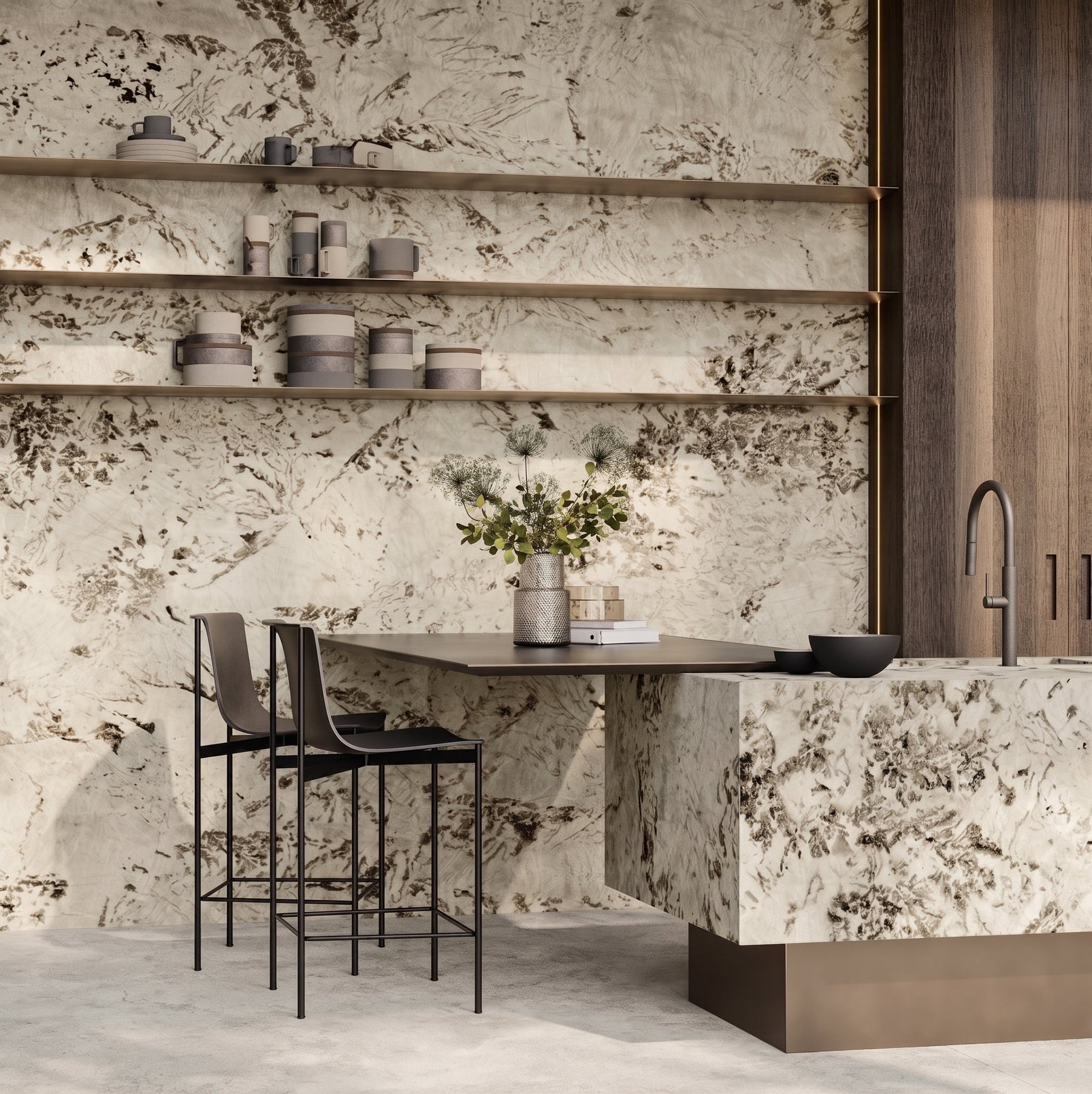 Marvel Epic Alpin large format kitchen wall tiles from Hyperion Tiles