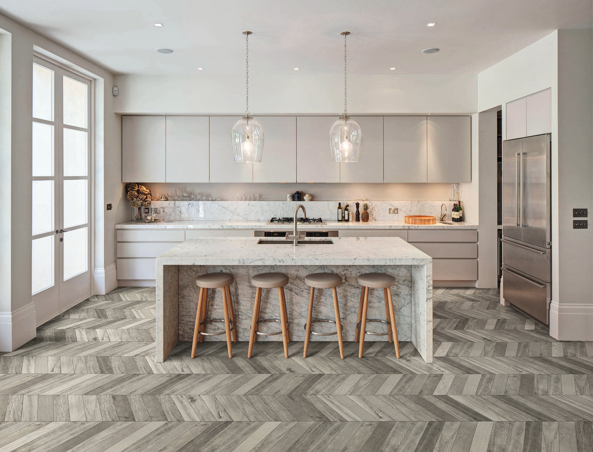 Tree Soul Grey Chevron tiles from Hyperion Tiles