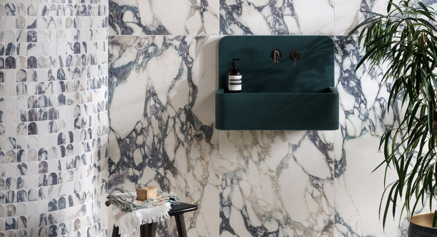 Transform your space with stunning marble effect bathroom tiles