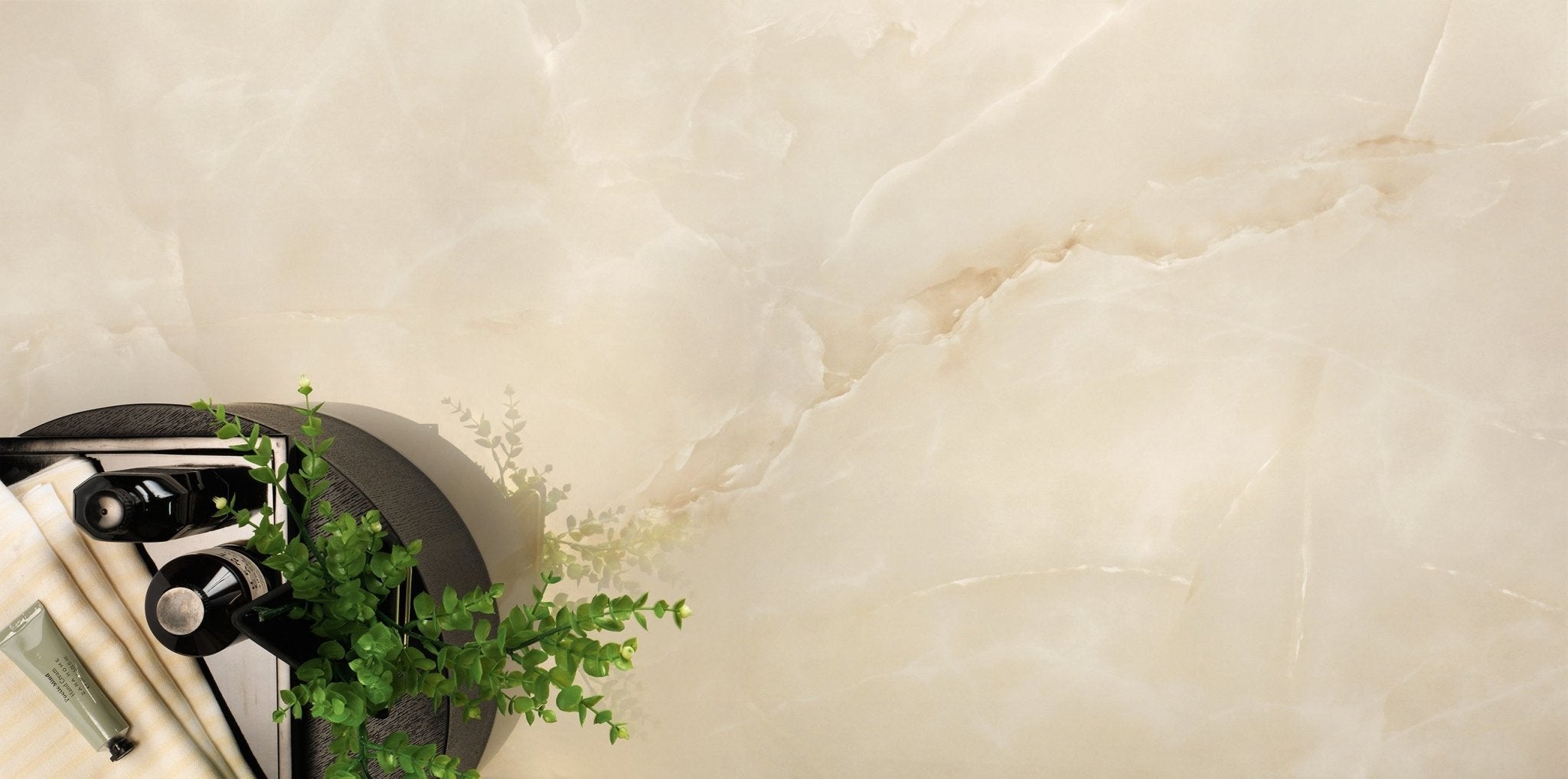 Cream-colored marble 60 x 60cm tile with subtle veining ideal for elegant flooring and wall surfaces