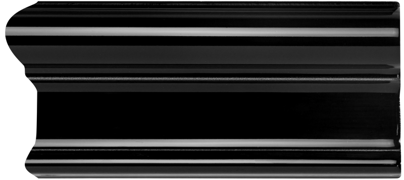 Black metallic horizontal bars with sleek polished finish in artworks victoria left external corner collection
