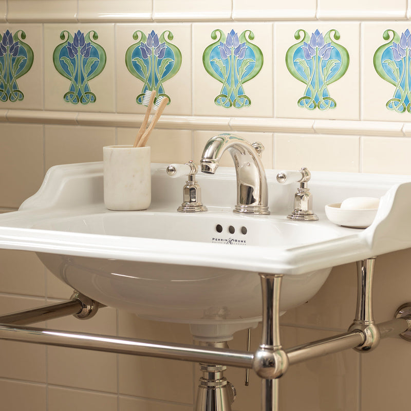 Montmarte Decorative Tubelined Tile On County White