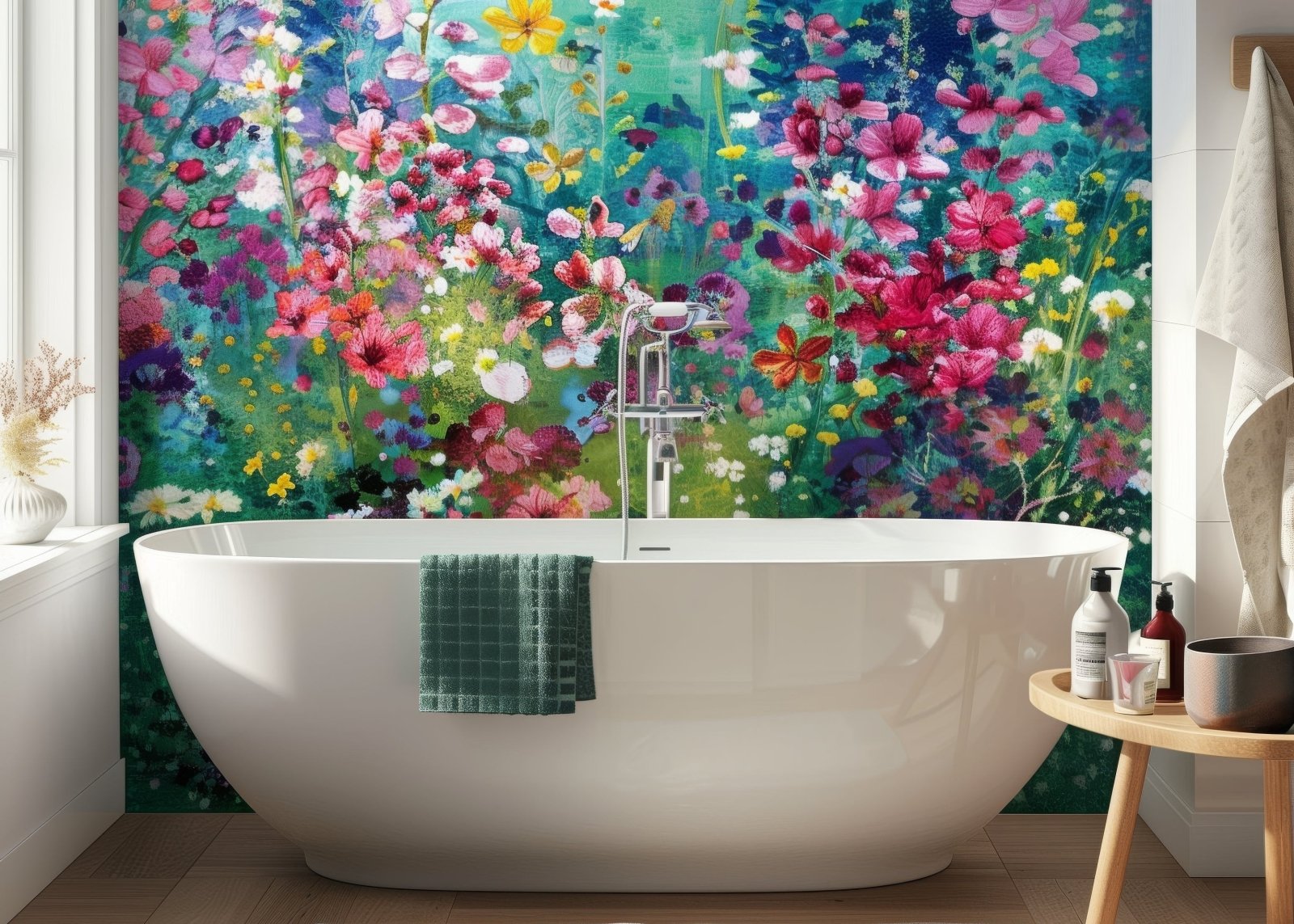 White freestanding bathtub with sleek oval design and polished ceramic finish from bathroom wall panels collection
