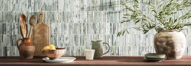 Earthenware olive branch vase with textured muted terracotta finish in rustic handcrafted style from seaspray marble tiles collection