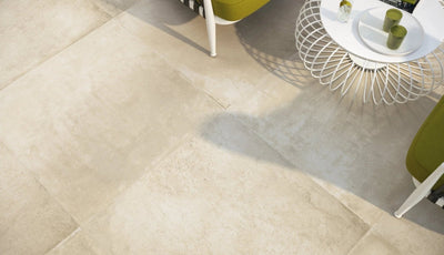 Beige stone effect floor tiles with subtle natural texture and matte finish from stone effect tiles collection
