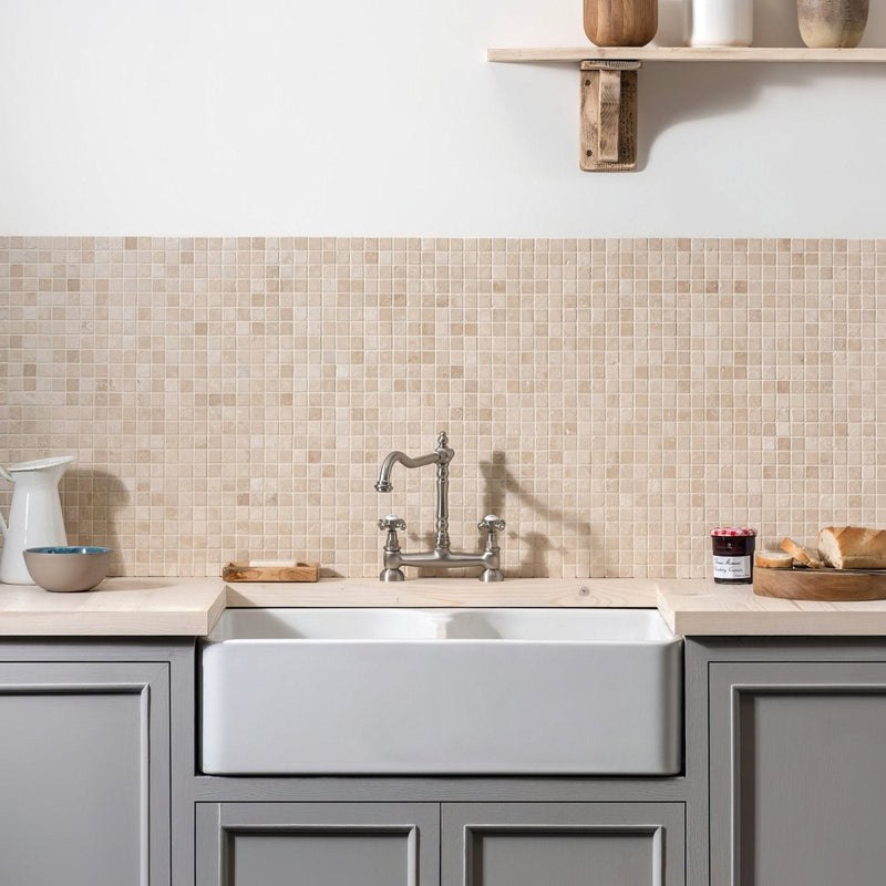 White marble mother of pearl mosaic — Hyperion Tiles