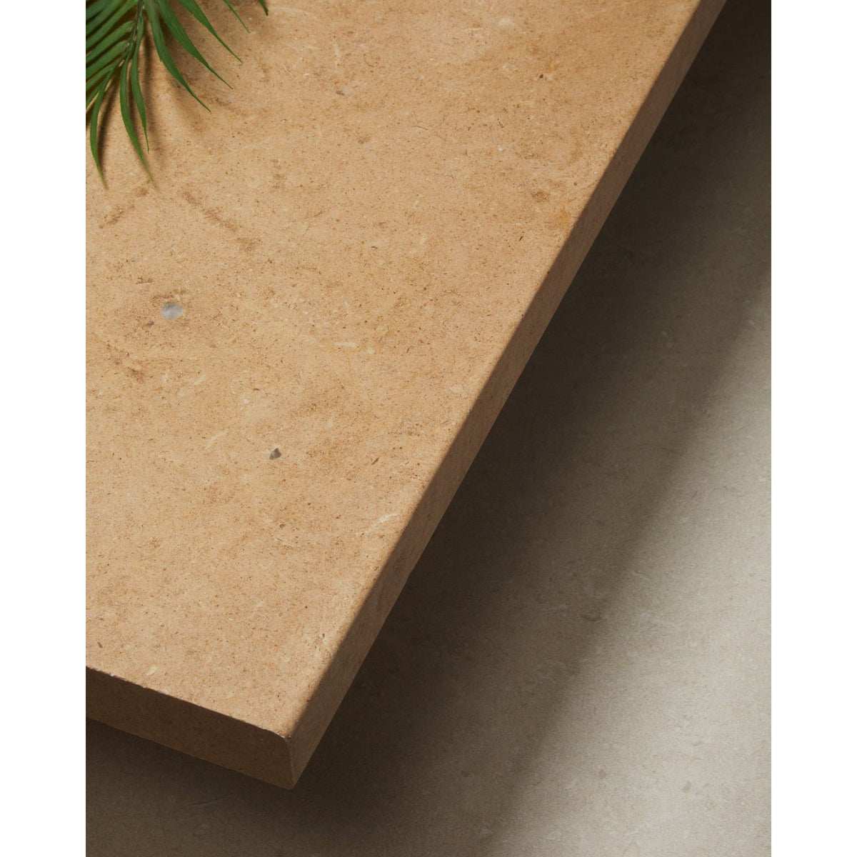 Buscot Limestone Tumbled & Etched Double Pencil Coping on a step edge