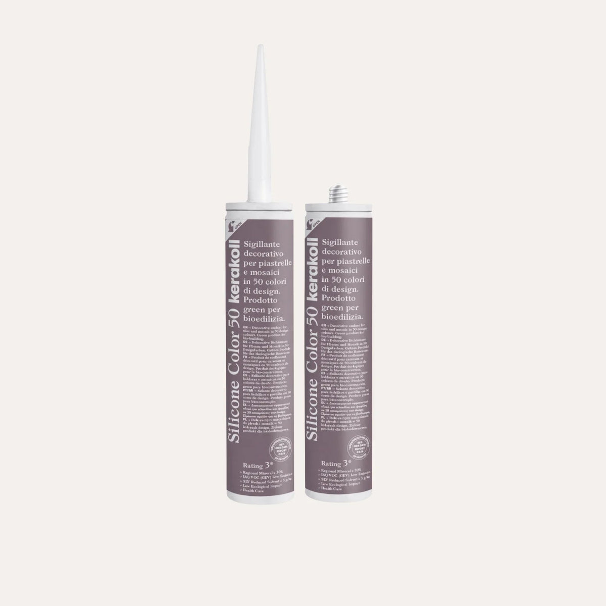 Ca'Pietra Kerakoll Silicone Colour in Eggplant, shade No.50, a deep purple-brown 310ml colour silicone sealant cartridge for porcelain and ceramic tiles