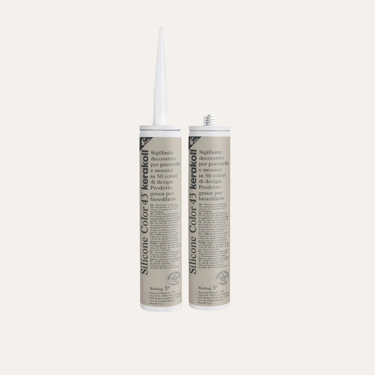 Ca'Pietra Kerakoll Silicone Colour Champagne No.43, a softly gilded pale beige colour-matched sealant in a 310ml cartridge