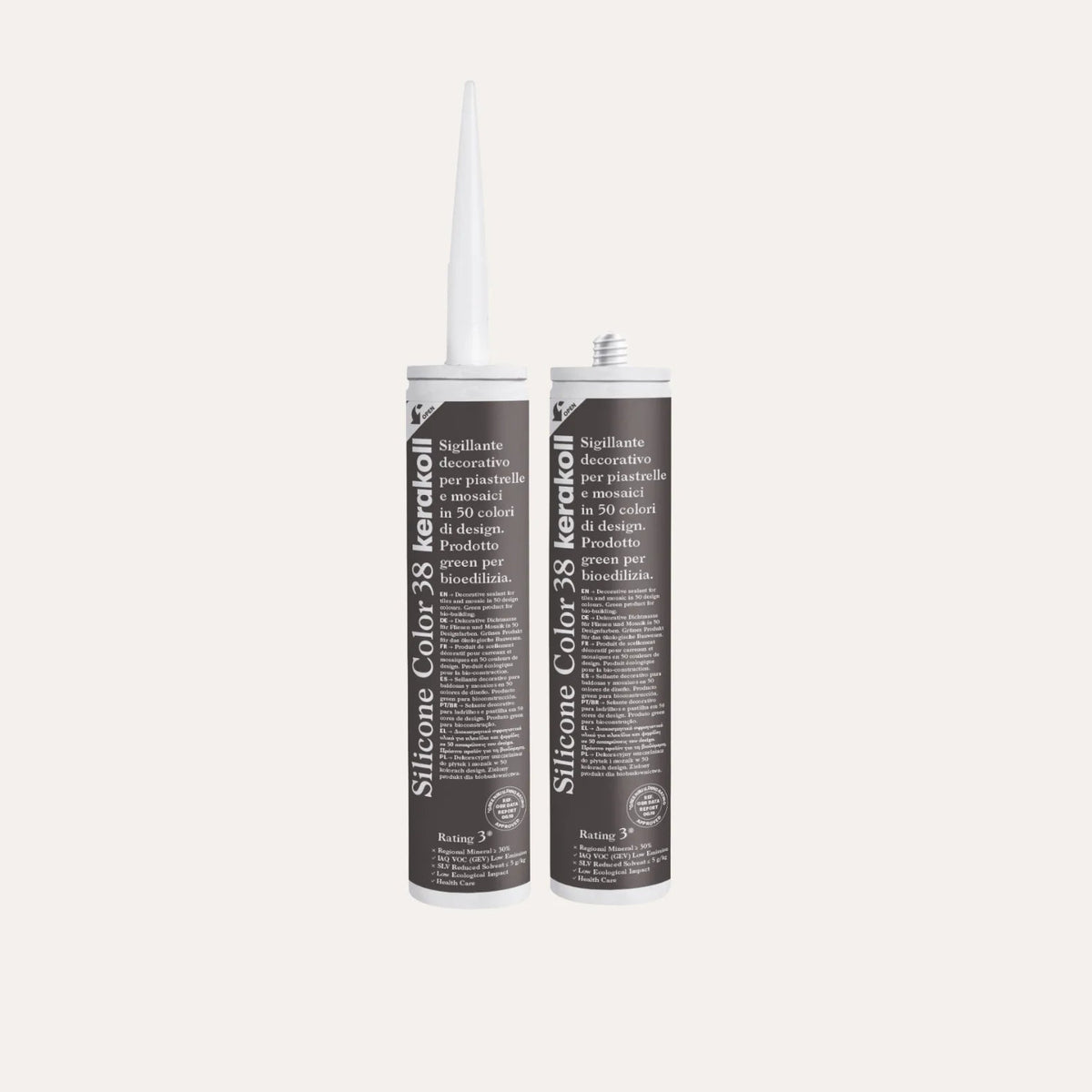 Ca'Pietra Kerakoll Silicone Colour Fig Black No.38, a softened black colour-matched sealant in a 310ml cartridge