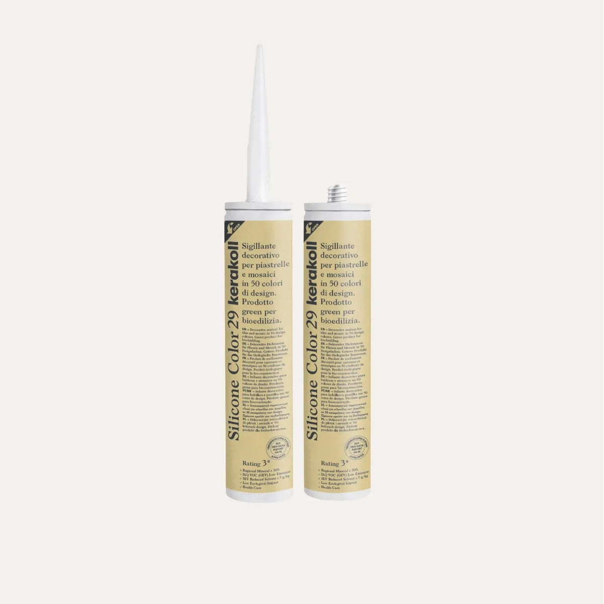 Ca'Pietra Kerakoll Silicone Colour Straw No.29, a pale warm yellow sealant in a 310ml cartridge