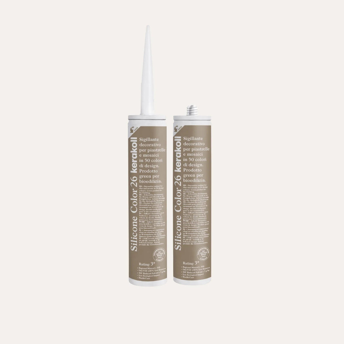 Ca'Pietra Kerakoll Silicone Colour Harbour Grey No.26, a cool marine-tinged grey sealant in a 310ml cartridge