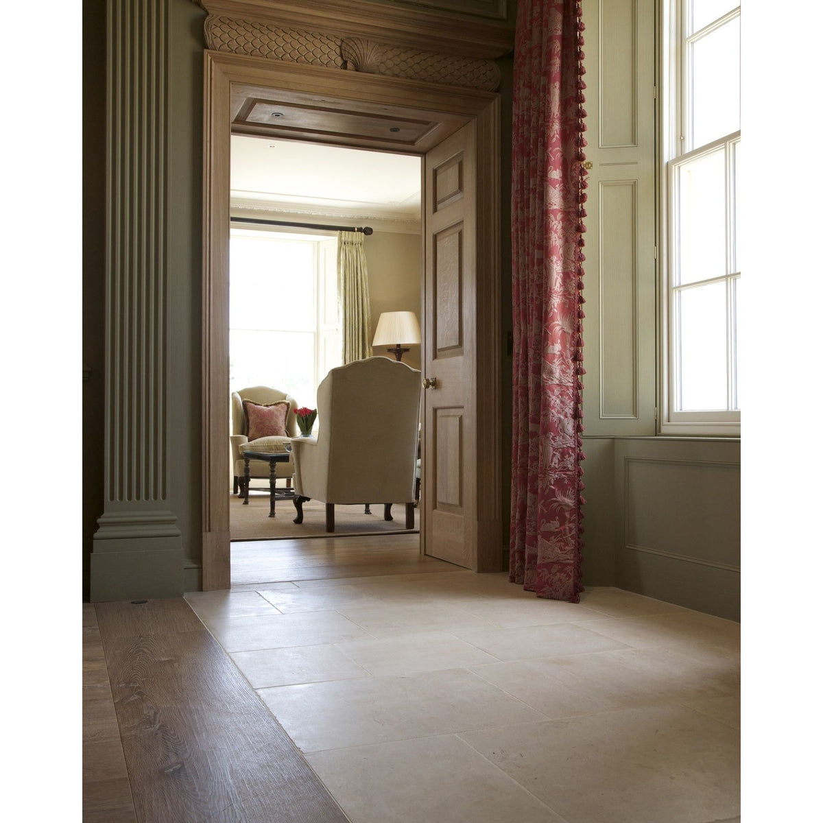 Close-up of Portland Classic Limestone Artisan Aged Finish