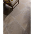 Close-up of Romaine Limestone Tumbled Finish edges