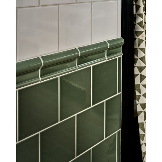 Victorian Style Cabbage Green Dado - styled on a wall in a room setting