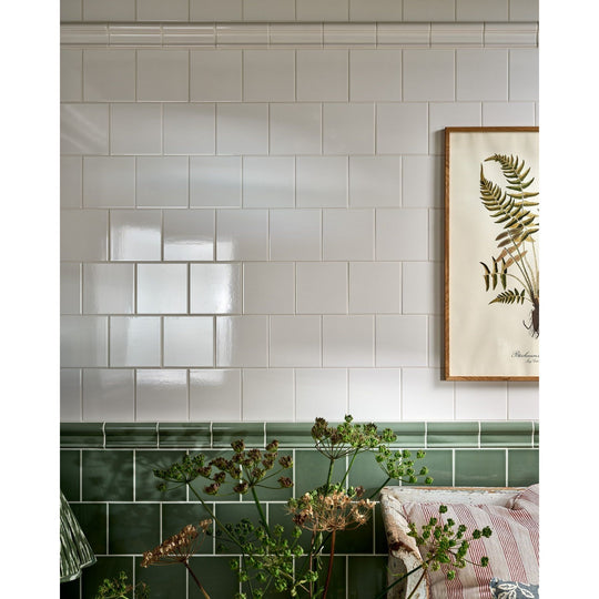 Victorian Style Cotton White Dado - styled on a wall in a room setting