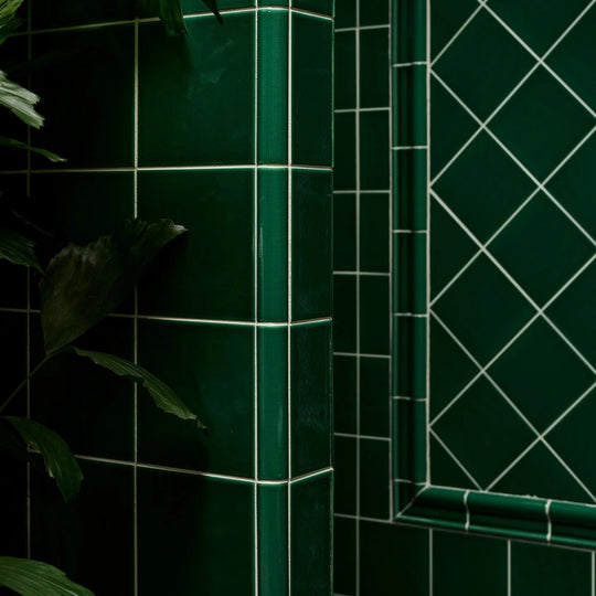 Victorian Style™ Wall Ceramic Emerald Green Simple Beading Crackle Glaze 3x15cm