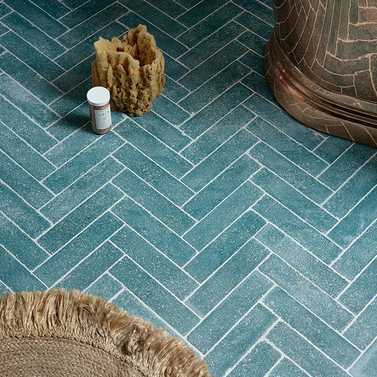 Reform Composite Stone Tumbled Aqua Wall & Floor Tile 6x25cm - Blue
