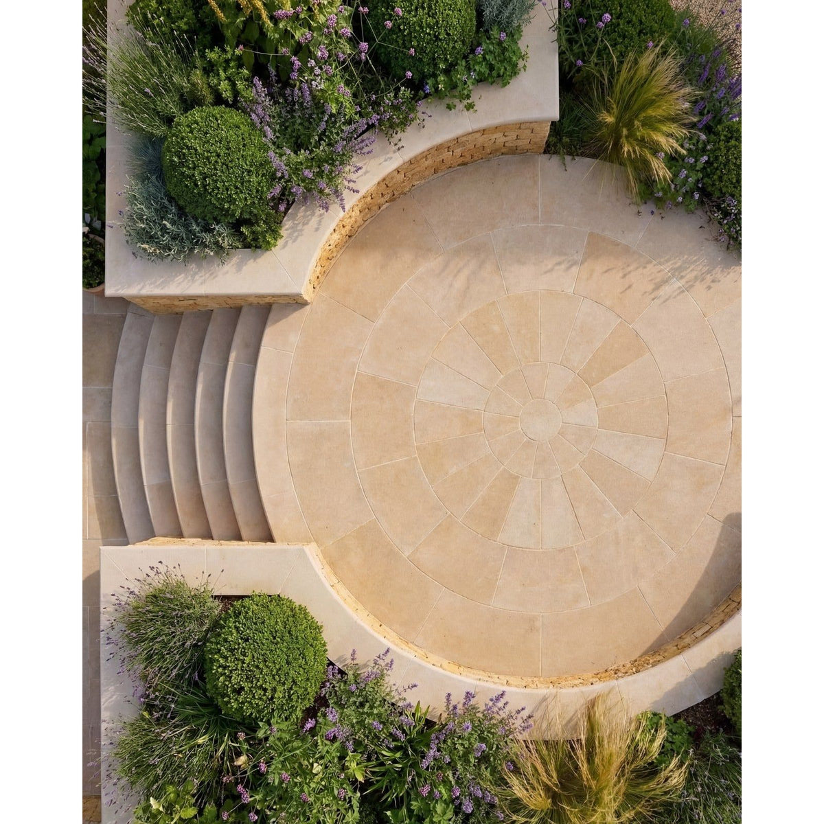 
Buscot Limestone Tumbled & Etched coping detail