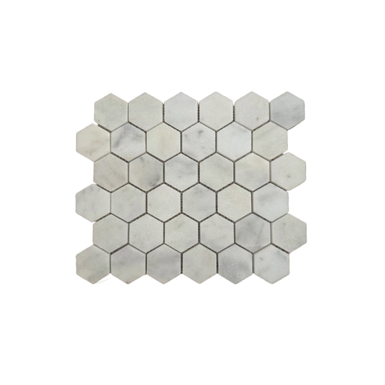 Carrara White Honed Marble Hexagon Mosaic Wall & Floor Tile