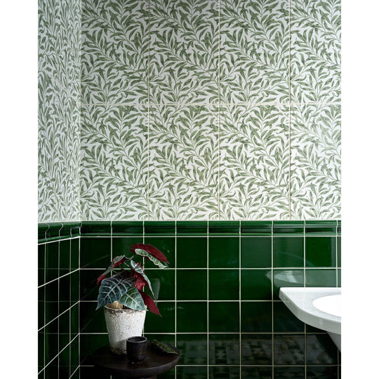 Victorian Style Olive Green Dado - styled on a wall in a room setting