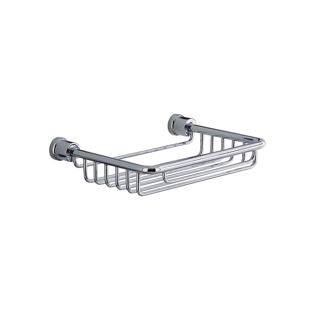 Square Wire Soap Basket in Chrome - Origins Living