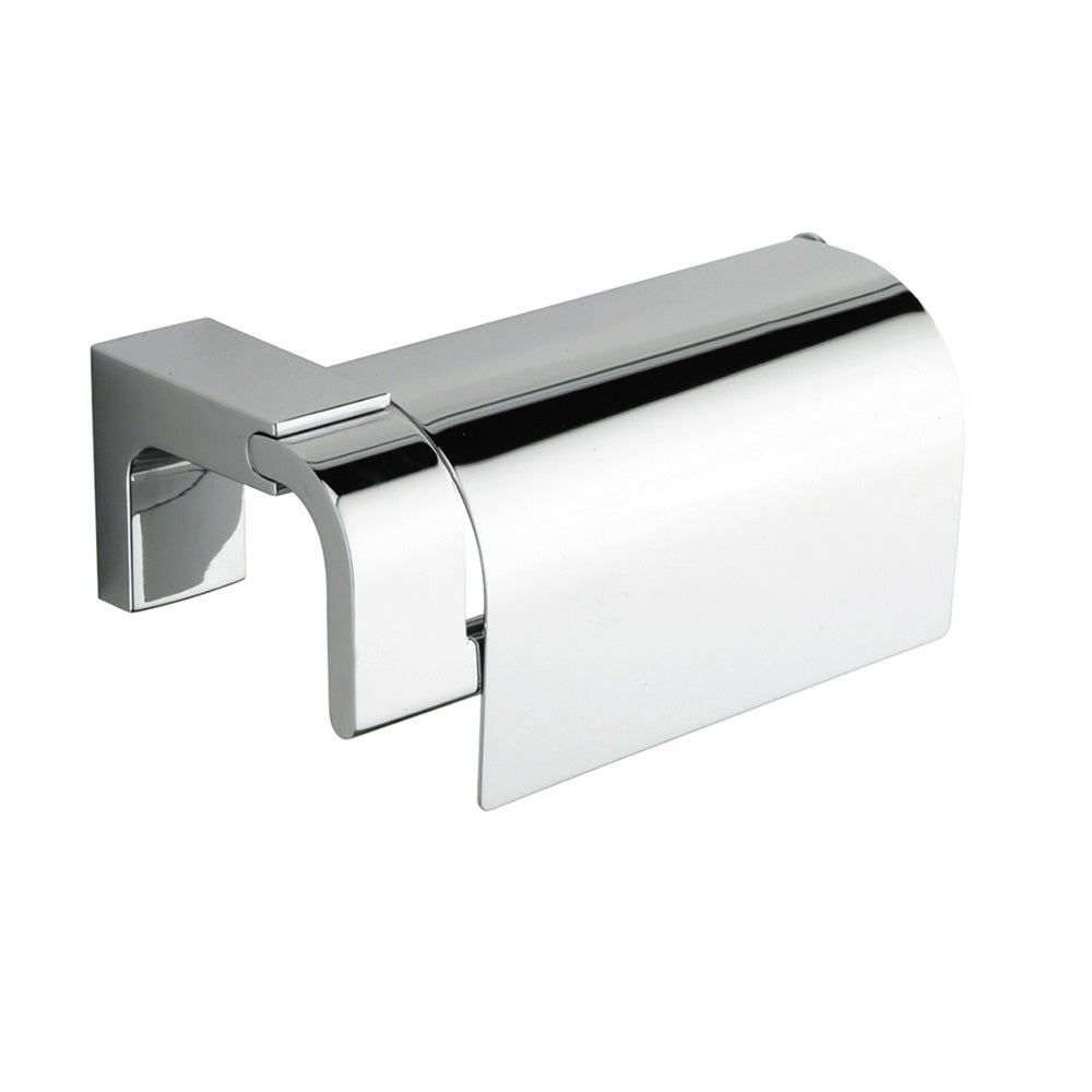 Eletech Toilet Roll Holder with Flap in Chrome - Origins Living