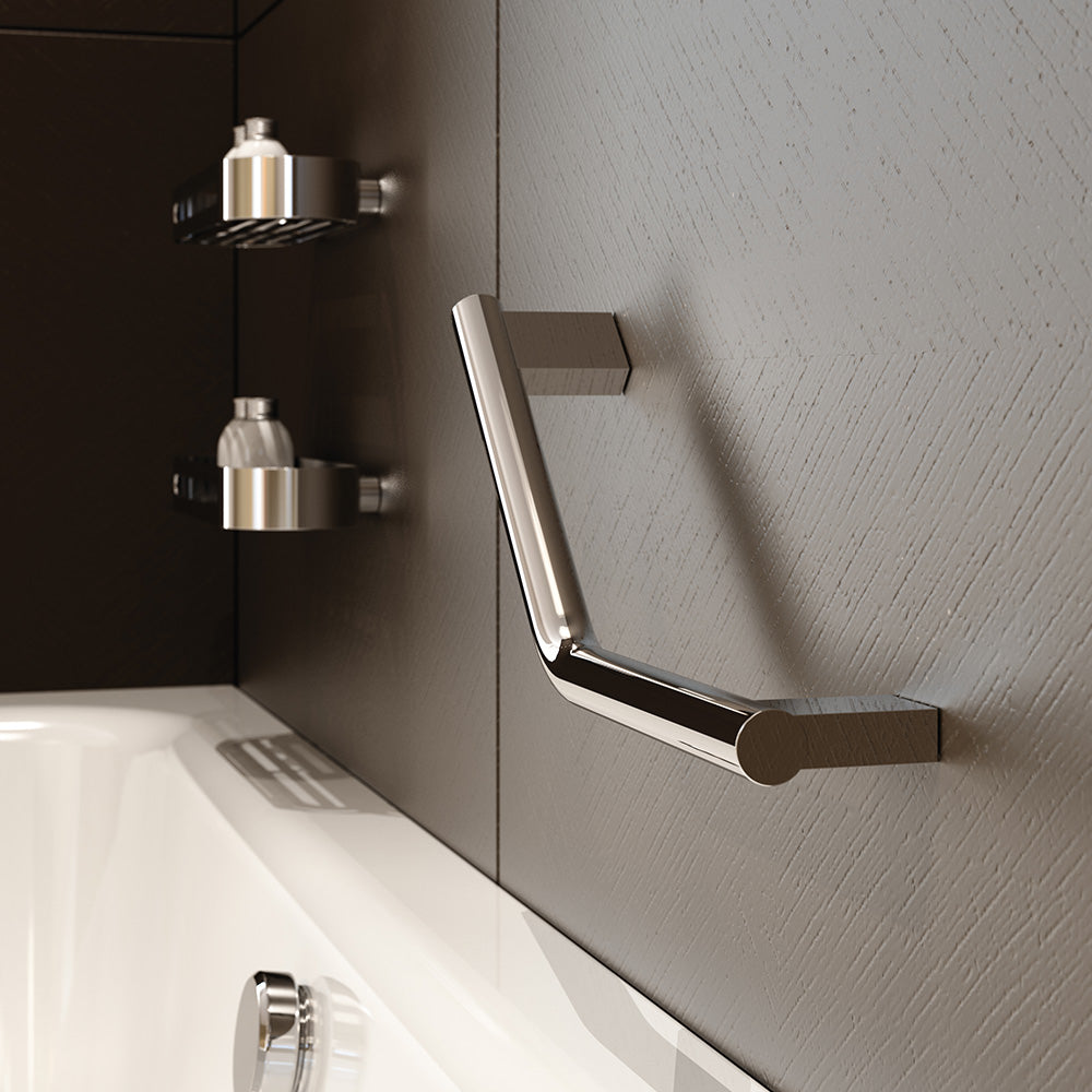 Lux Angled Grab Bar in Chrome - Origins Living