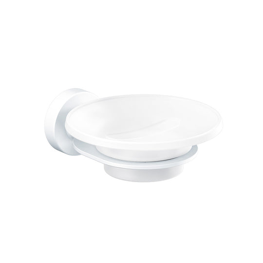 Tecno Project Glass Soap Dish in White - Origins Living
