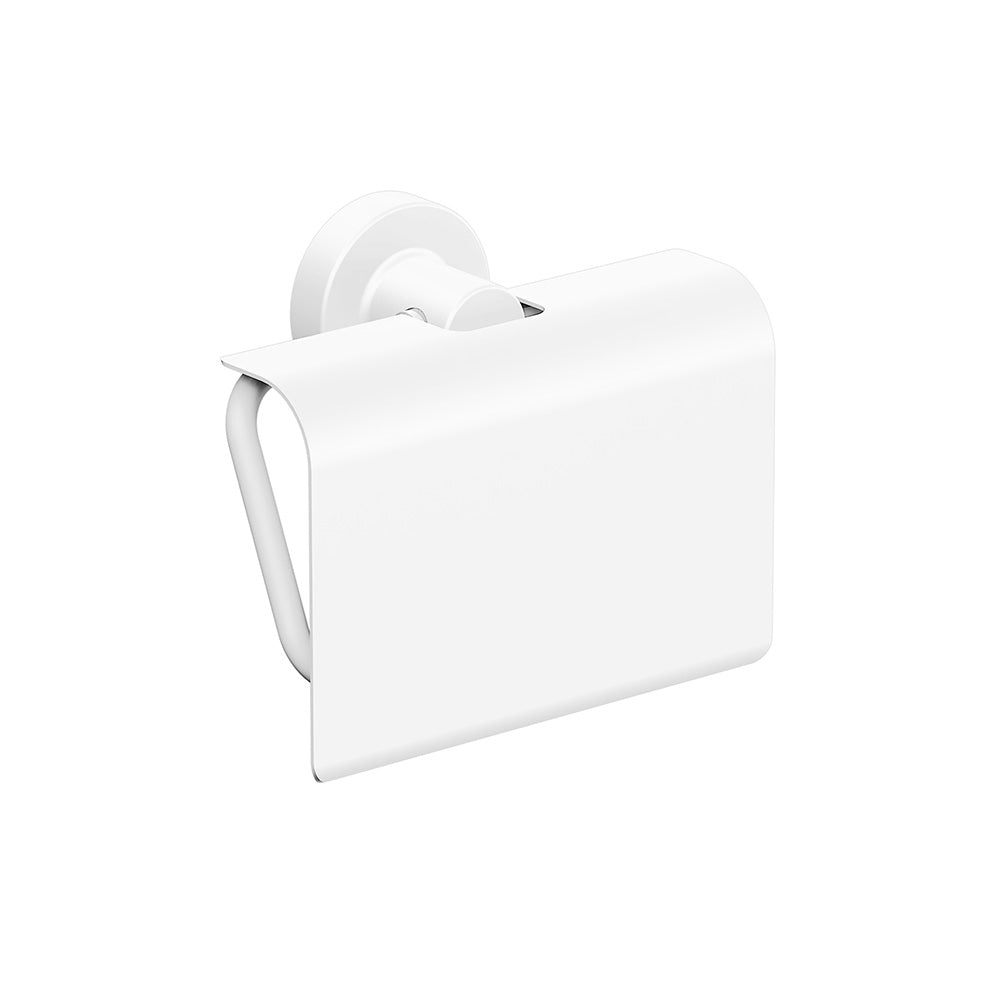 Tecno Project Toilet Roll Holder with Flap in White - Origins Living