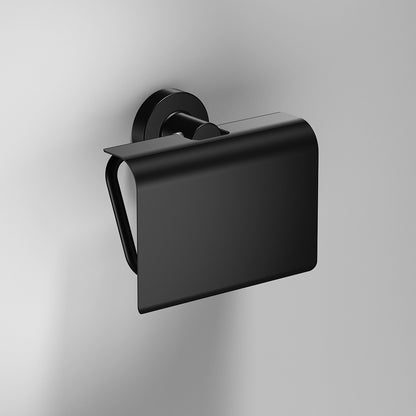 Tecno Project Toilet Roll Holder with Flap in Black - Origins Living