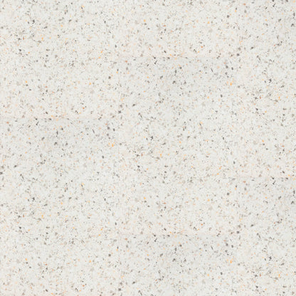 White terrazzo big vinyl tiles verona f023 with a speckled pattern of gray black and beige flecks