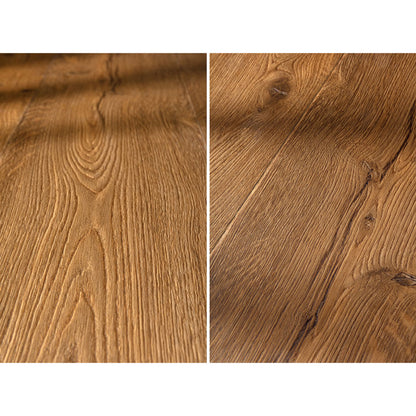 Eivissa F033 long vinyl planks featuring warm-toned wooden flooring with natural grain pattern and subtle knots