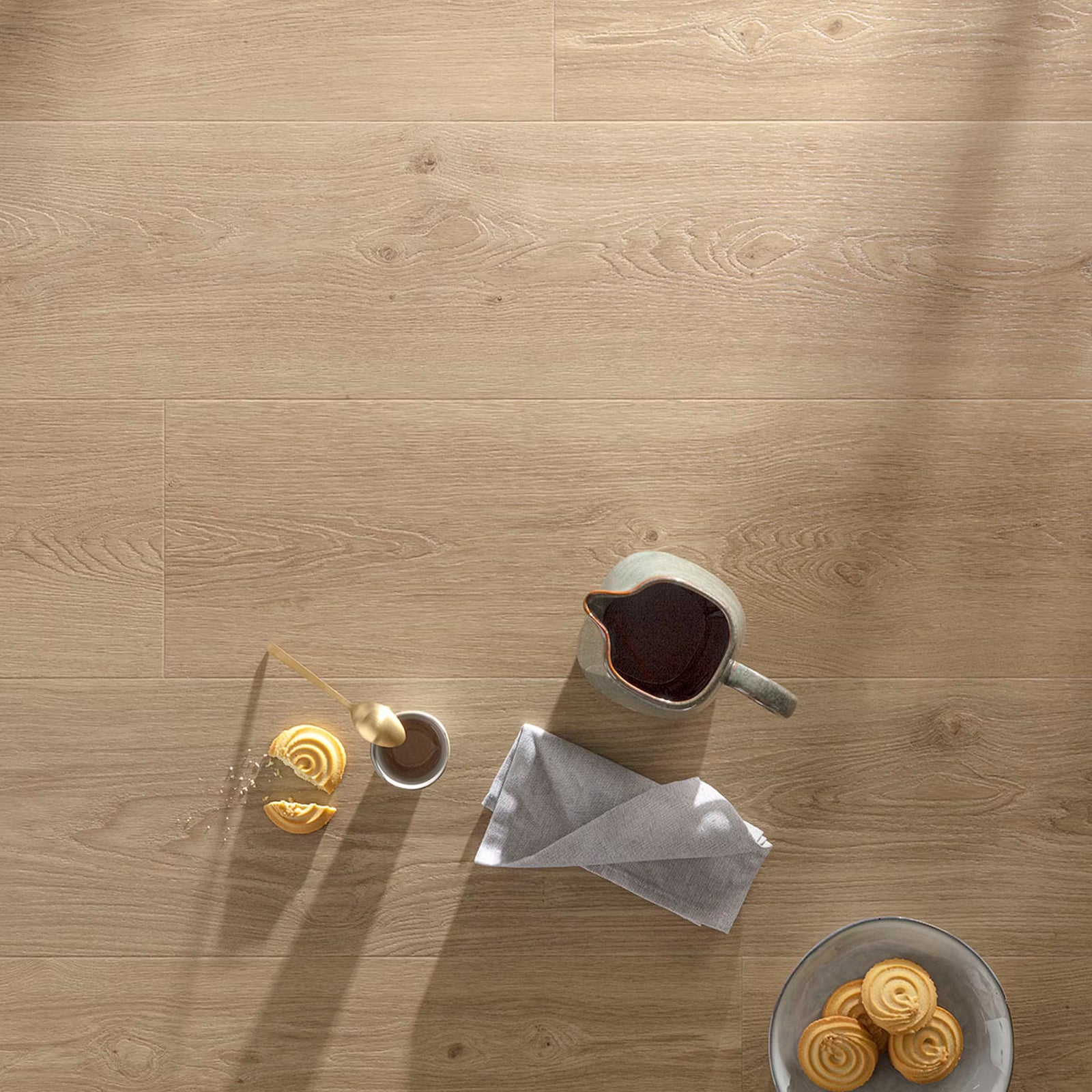 Champagne f017 long vinyl planks featuring light oak color with natural wood grain pattern on wooden floor