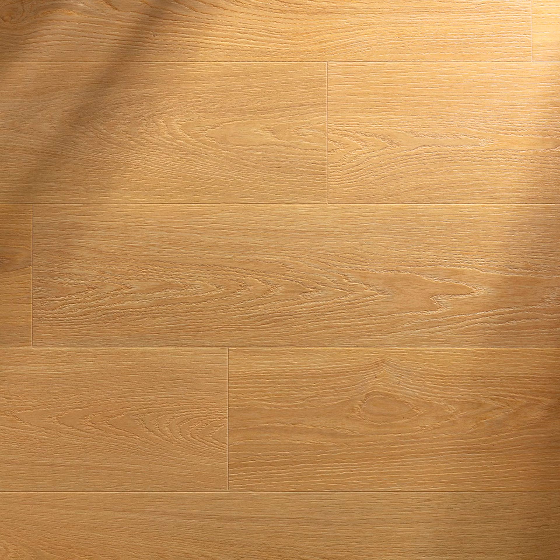 Honey F025 long vinyl planks feature light oak color hardwood flooring with a natural wood grain pattern