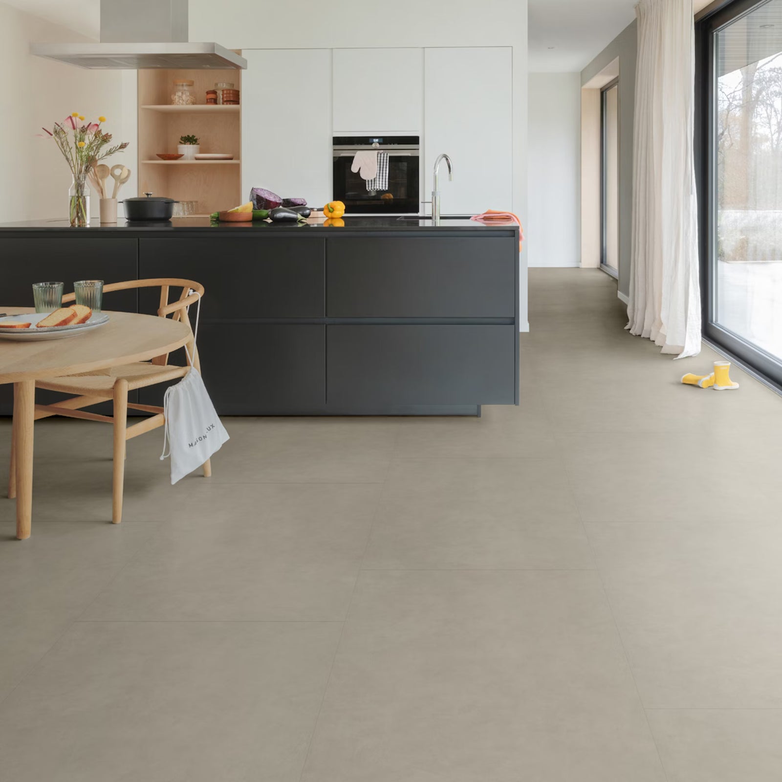 Sea Salt F014 Big Vinyl Tiles in a kitchen setting